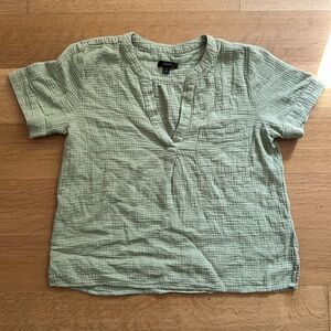 J. Crew Sage Green Textured Blouse